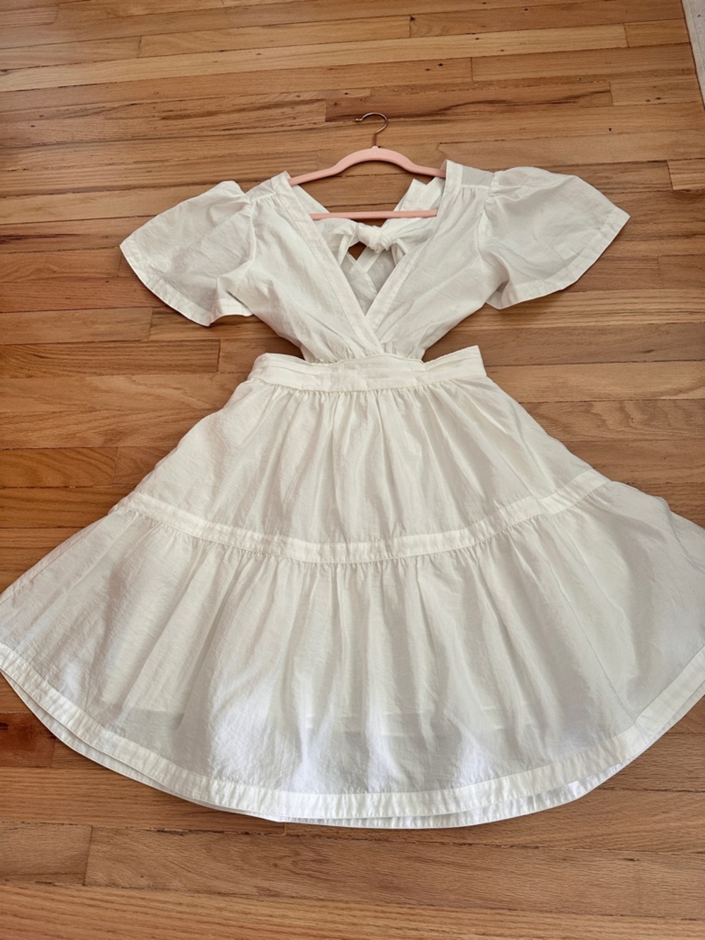 cinq a sept White Backless Cotton Dress